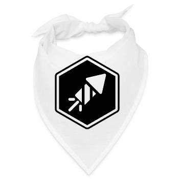 Abstraktes geometrisches Strichkunst-Design - Bandana - Weiß - Vorne