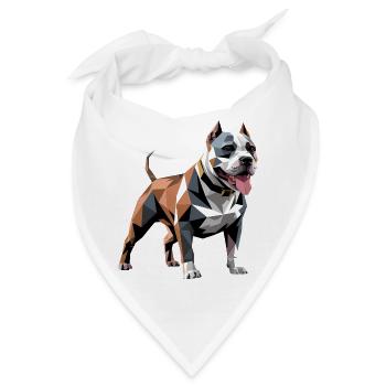Bulldog - Cooles Low Poly Logo - Bandana - Weiß - Vorne