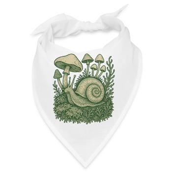 Pilz Schnecke Wald Vintage - Bandana - Weiß - Vorne