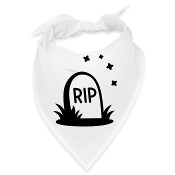RIP Halloween Grabstein Silhouette - Bandana - Weiß - Vorne