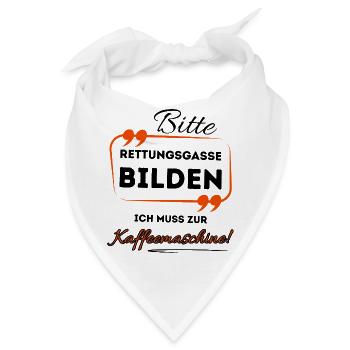 Bitte Rettungsgasse bilden ...- Für Kaffeetrinker - Bandana - Weiß - Vorne
