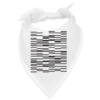 Liniendesign Minimalistischer Barcode - Bandana - Weiß - Vorne