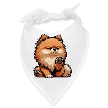 Zwergspitz Zwergspitze Spitzhund Zwergspitzhalter - Bandana - Weiß - Vorne
