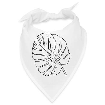 Monstera-Blatt-Umriss - Bandana - Weiß - Vorne