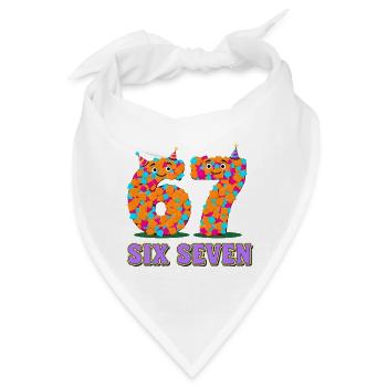 6 7 Meme  Fasching & Karneval - Bandana - Weiß - Vorne