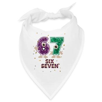 6 7 Konfetti Karneval Fasching Kostümersatz - Bandana - Weiß - Vorne