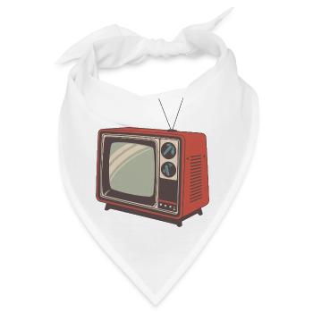 Vintage-Orange-Retro-Fernseher - Bandana - Weiß - Vorne