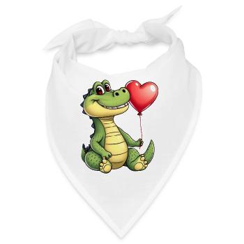 Kroko Herzballon - Bandana - Weiß - Vorne