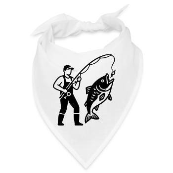 Angler im Boot Logo Minimalistisch - Bandana - Weiß - Vorne