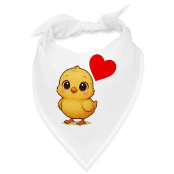 Stickiges Kükenherz - Bandana - Weiß - Vorne
