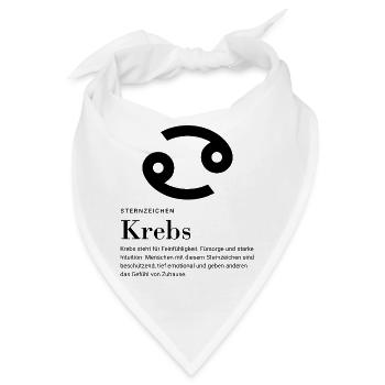 Sternzeichen Krebs - Bandana - Weiß - Vorne