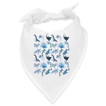 Ocean animals (big) - Bandana - Weiß - Vorne