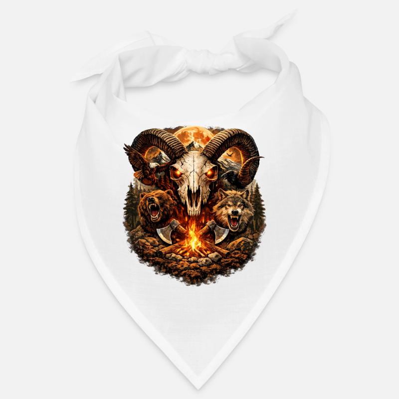 Crâne de Corne de Feu dans la meute de loups Bandana