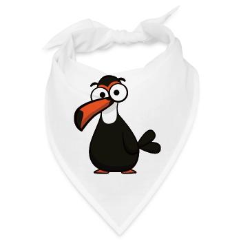 Lustiger Tukanvogel mit großem Schnabel - Bandana - Weiß - Vorne