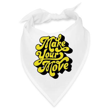 Mach deinen Schritt – Neon-Skript - Bandana - Weiß - Vorne