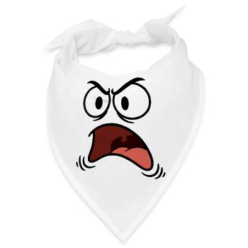 Wütendes Gesicht comic - Bandana - Weiß - Vorne