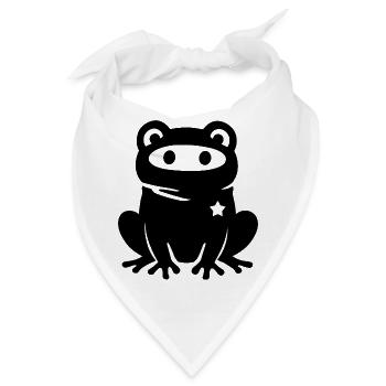 Vermummter Frosc mit Stern – Antifaschismus Antifa - Bandana - Weiß - Vorne