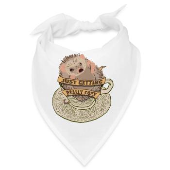 Kuscheliger Igel in Teetasse - Bandana - Weiß - Vorne