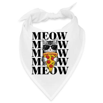 Katzenpizza Stil mit Sonnenbrille kawaii cat - Bandana - Weiß - Vorne