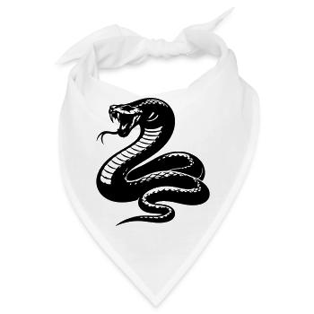 Schlange Python Silhouette - Bandana - Weiß - Vorne