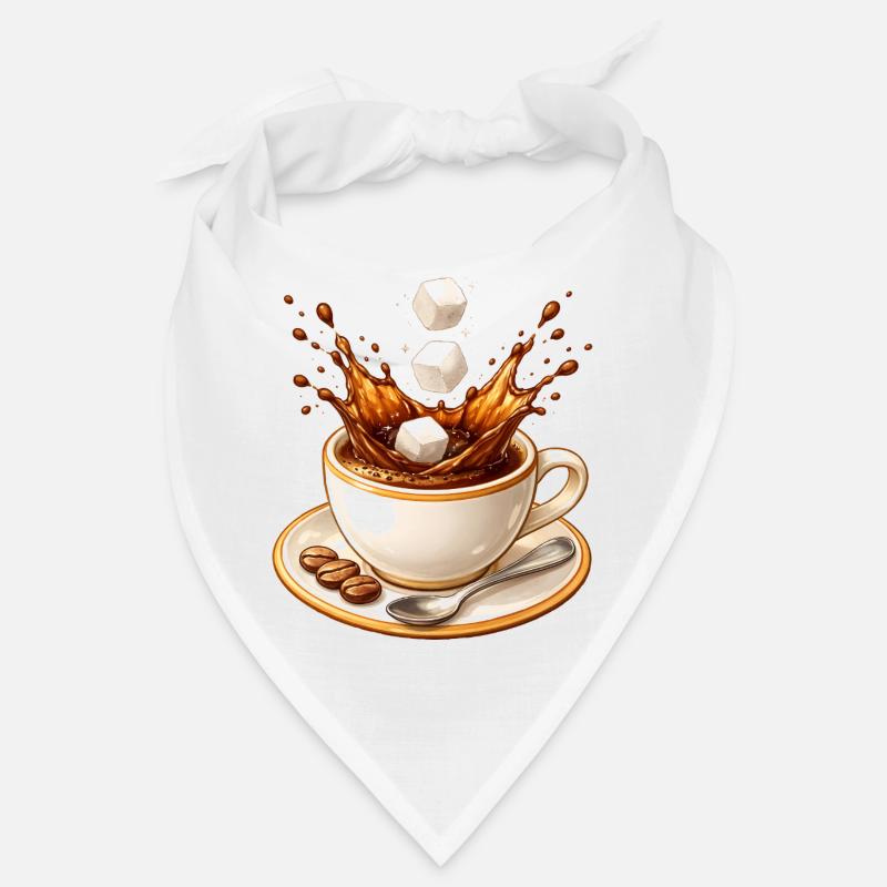 Illustration de la goutte de café avec des morceaux de sucre Bandana