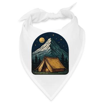 Mondnacht am Bergzelt - Bandana - Weiß - Vorne