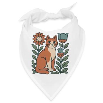 Katzengarten Blütenfreund Katze - Bandana - Weiß - Vorne