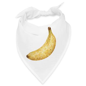 Mosaik Banane Goldgelb - Bandana - Weiß - Vorne
