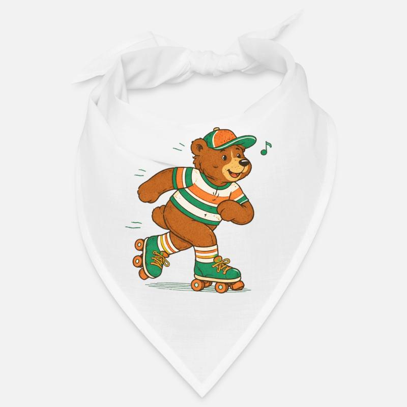 Retro Bear on Roller Skates Bandana