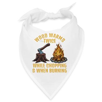 Wood: Chopping vs. Burning - Bandana - Weiß - Vorne