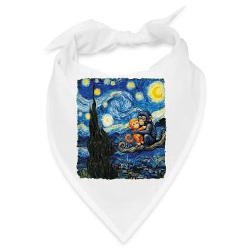Van Gogh Baby-Affen-Punch Niedlicher Makake - Bandana - Weiß - Vorne