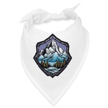 Berge Winterlandschaft - Bandana - Weiß - Vorne