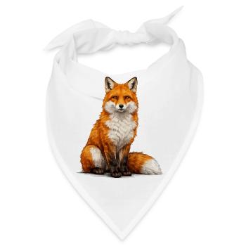Fuchs Illustration Farbspiel - Bandana - Weiß - Vorne
