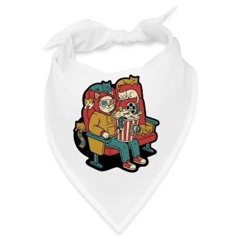 Katzenkino Popcorn Lounge - Bandana - Weiß - Vorne