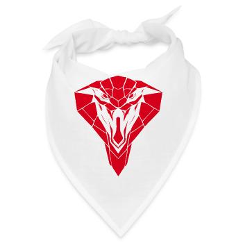Rotgeometrischer Schlangenkopf - Bandana - Weiß - Vorne
