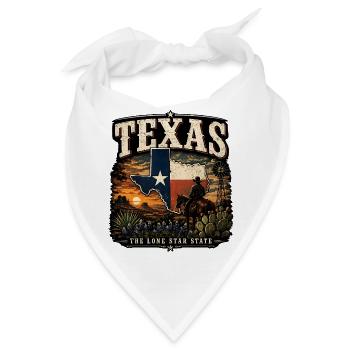 Texas Lone Star State – Vintage Cowboy - Bandana - Weiß - Vorne