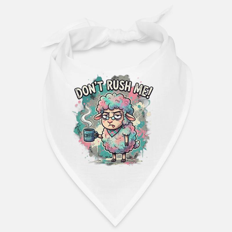 Dont Rush Me Kaffee Schaf Cartoon Bandana