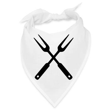 Grillbesteck BBQ Grillmeister Foodtruck Crew - Bandana - Weiß - Vorne