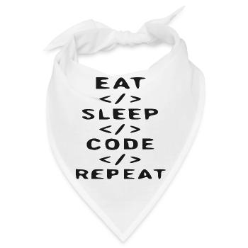 Eat Sleep Code Repeat - Code Icon - Bandana - Weiß - Vorne