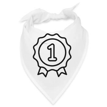 Erster Platz Bänderabzeichen - Bandana - Weiß - Vorne
