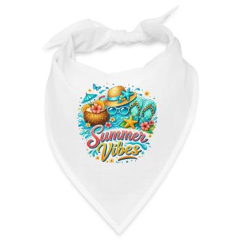 Sommer Vibes: Strandglück & Tropenfarben - Bandana - Weiß - Vorne