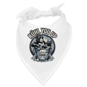 Cooler Affe Auf Eis - Bandana - Weiß - Vorne