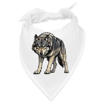 GrauerWolf Illustration - Bandana - Weiß - Vorne