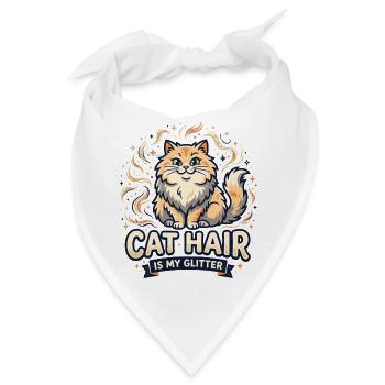Katzenhaar-Glitzer - Bandana - Weiß - Vorne