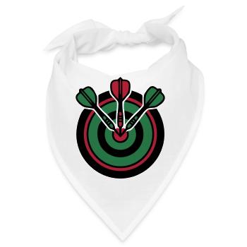 Dartboard Pfeile Logo - Bandana - Weiß - Vorne
