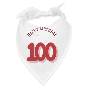 100. 100 JAHRE. 100-JÄHRIGES JUBILÄUM. GEBURTSTAG 100 - Bandana - Weiß - Vorne