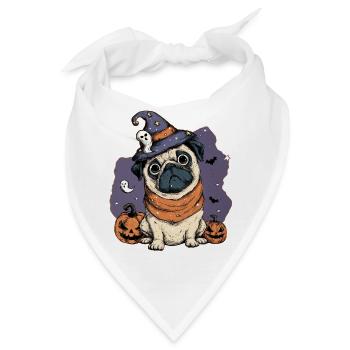 Mops Halloween - Bandana - Weiß - Vorne