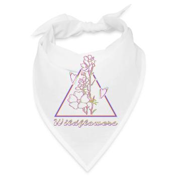 Farbenfrohes Wildblumen Motiv - Bandana - Weiß - Vorne