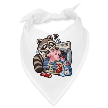 Waschbär im Waschsalon  - Bandana - Weiß - Vorne