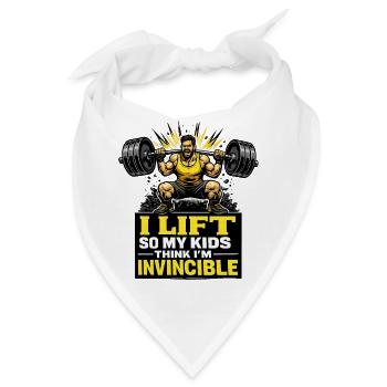 Unbesiegbarer Gym Dad Kraftmotiv für Väter - Bandana - Weiß - Vorne